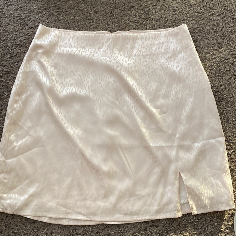 silk gold cheetah skirt